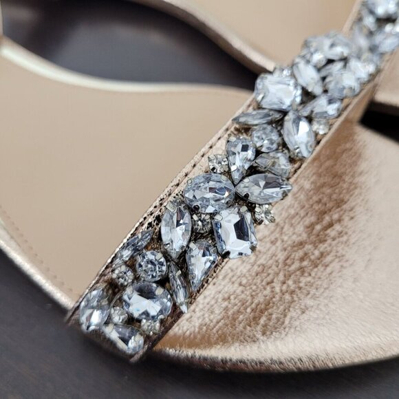 NEW Jewel Badgley Mischka Womens Rose Gold-Tone Size 9.5 Ankle Strap Sandals - Picture 7 of 9